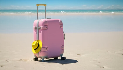 A pink suitcase filled with sunshine and ocean breezes