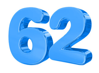 62 Number Blue
