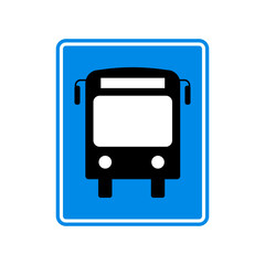 Bus blue sign, great design for any purposes. Vector illustration.