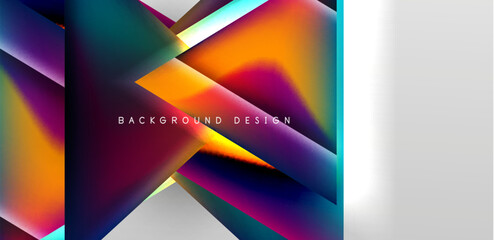 Futuristic triangle vector abstract background with colorful fluid gradients