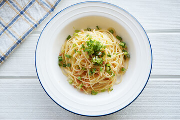 鮭フレーク和風パスタ