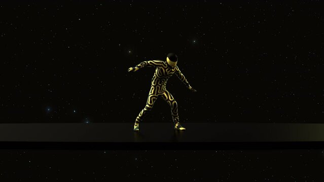 Space Dancer Loop 3D Video Animation