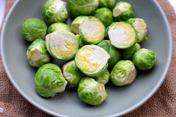 Fresh brussels sprouts. Organic vegetables