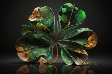 Four-leaf clover, shamrock, green, good, luck, lucky, St. Patrick's Day, St. Paddy, rare, leaf, leaves