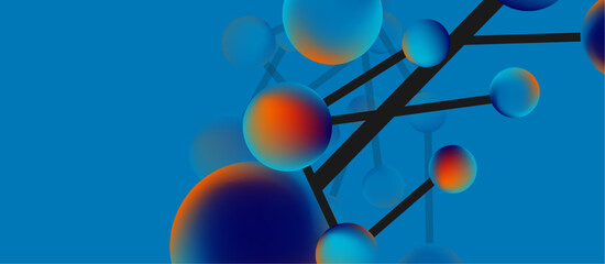 Line points connections geometric abstract background