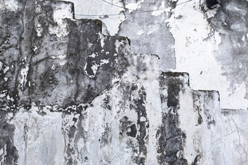Concrete wall with chipping and black stains texture