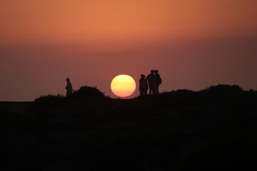 sunset in the desert