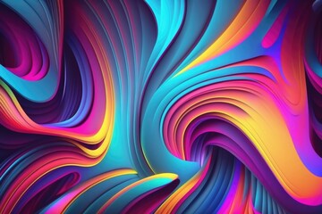 Colourful Abstract Background with Wave Patterns, generative ai