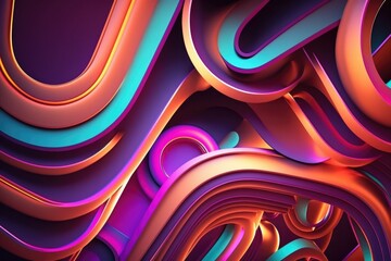 3D Abstract Background, color flow, generative ai