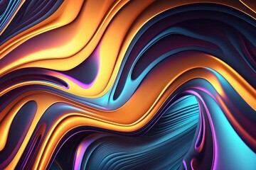 Colourful Abstract Background with Wave Digital, generative ai