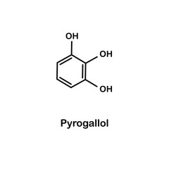 Formula of chemical structure of Pyrogallol .Vector EPS 10.