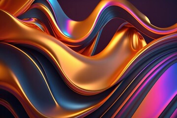 3D Abstract Background, color flow, generative ai