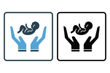 Safe baby icon illustration. icon related to baby care. Solid icon style. Simple vector design editable