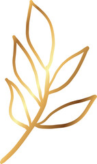 Luxury golden wedding floral leaf branch