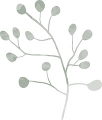 Fototapeta na wymiar Watercolor wedding floral leaf branch