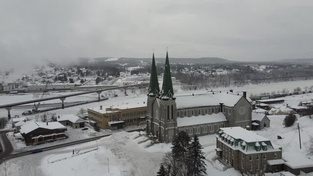 Edmunston, New Brunswick- Immaculate Conception Cathedral in Winter
