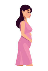 Fototapeta na wymiar woman two months pregnant