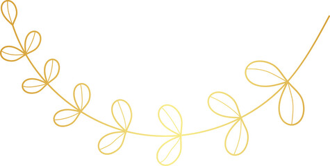 Luxury golden wedding floral leaf branch