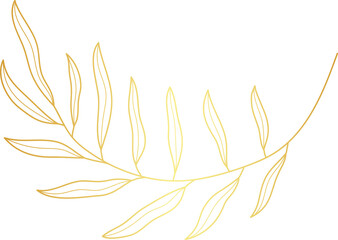 Luxury golden wedding floral leaf branch
