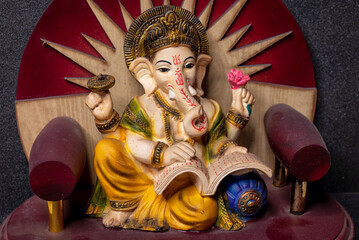 Closeup picture of Lord Ganesha, is one of the most worshipped deities in Hinduism. Lord Ganesha...