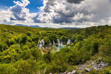 Amazing cascades of Kravica Waterfall in Bosnia and Herzegovina