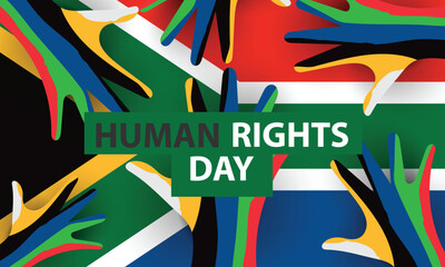 South Africa Human Rights Day. March 21. for greeting card, poster, banner, template - obrazy, fototapety, plakaty
