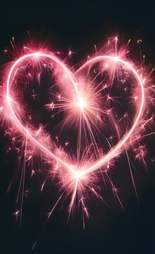 heart shaped fireworks made using Generative AI Technology.
