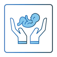 Safe baby icon illustration. icon related to baby care. Lineal color icon style, two tone icon. Simple vector design editable