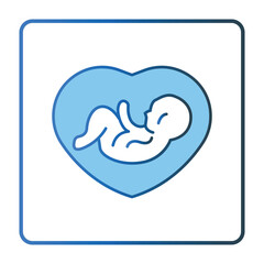 Pregnant icon illustration. icon related to baby care. Lineal color icon style, two tone icon. Simple vector design editable