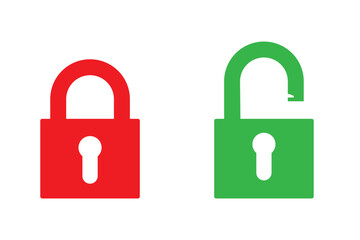 Set of Lock and Unlock Sign Vector Illustration - EPS 10 Vector