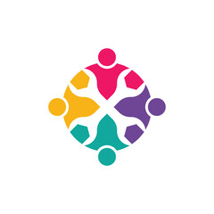Fototapeta na wymiar Community care logo images design