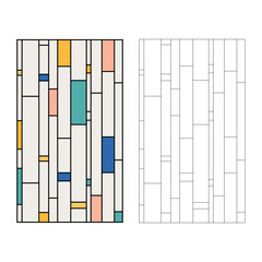 Geometric stained glass patterns printable template - 572522976