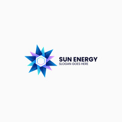 Vector Logo Illustration Sun Energy Gradient Colorful Style.
