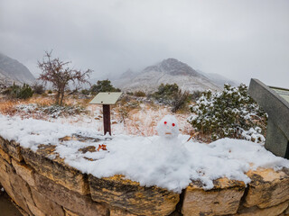 Overcast view of the landscape of Guadalupe Mountains National Park