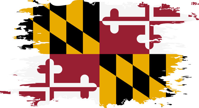 Maryland flag grunge brush color image vector