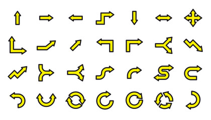 Set of arrow Color Line Icons