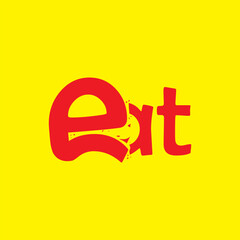 wordmark logo about eat, eat logo wordmark simple editable, vektor, wormark logo