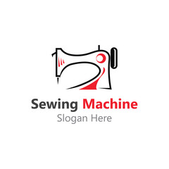 Sewing Machine Logo design concept, Tailor Sewing vector, Fashion Simple Design Template