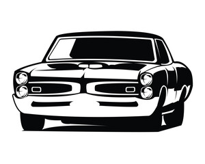 Obraz premium 1969 Pontiac GTO Judge isolated white background side view. best for logos, badges, emblems, icons, available in eps 10.