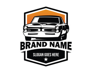 Fototapeta premium 1969 Pontiac GTO Judge isolated white background side view. best for logos, badges, emblems, icons, available in eps 10.