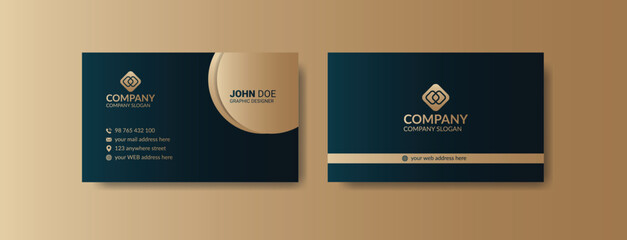 Golden gradient corporate visiting card design 