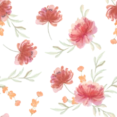 Fotobehang seamless pattern with rose watercolor flowers © Choirun Nisa