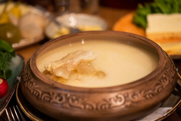 Khash , soup frome Armenian tradition cuisine