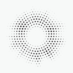 Halftone circle frame dotted background set. Round border Icon using halftone random circle dots raster texture. Grunge circular stain.