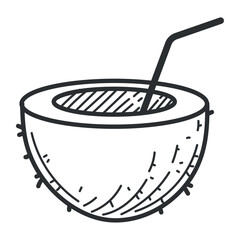 fresh coconut cocktail doodle