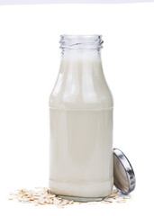 Portion of Oat Milk on transparent background (slective focus)