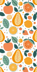Fondo vertical para redes sociales de frutas, tutifrutti, comida, con fondo transparente para usar de fondo de diseño.