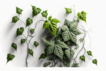 Green Ivy Plant White Wall