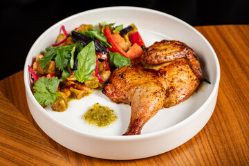 grilled chicken with fresh salad