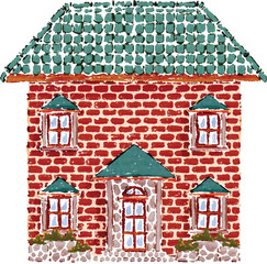 illustration of a house watercolor